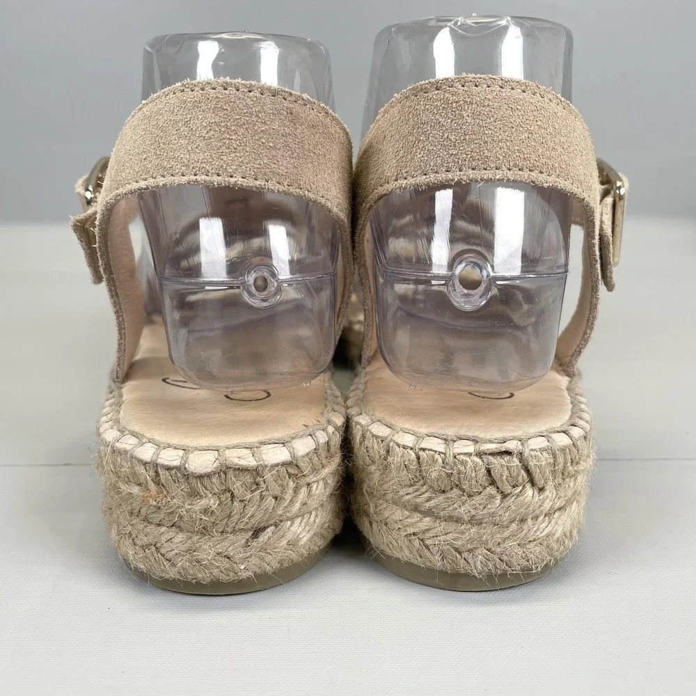 Gaimo Espadrille Sandals Womens Size 9 EU 40 Beige Suede Platform Buckle Shoes